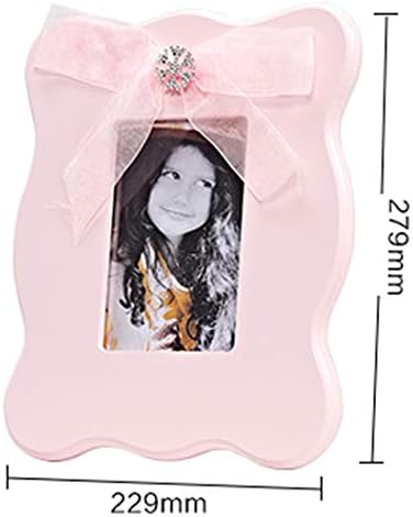 CribMATE Fa Gyerekszoba Dekorációs Kép Keret 6 Hüvelyk Rózsaszín Masni Hercegnő Képkeret Kislány Baba Kisgyermek Lány Ajándék