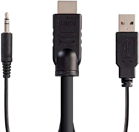 Monoprice HDMI USB, 3,5 mm-es Audio Kombó, Kábel - 1.5 Méter - Fekete | 4K@60Hz, High Dynamic Range (HDR) a KVM Kapcsolók