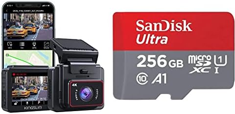 Kingslim D5-4K Kamera WiFi - Első Dash Kamera az Autók GPS-Sebesség, Sony éjjellátó, Támogató ALKALMAZÁST pedig 256 gb-os