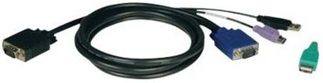 Tripp Lite USB/PS2, 2-az-1-KVM kábel szett - billentyűzet / video / mouse (KVM) kábel készlet - 10 ft