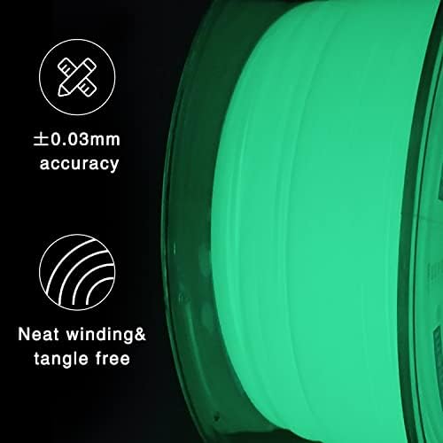 Yousu 3D-s Nyomtató Végtelen 1.75 mm PLA Izzólámpa Fénye a Sötét PLA Végtelen Zöld 3D Nyomtatás Végtelen 1kg(2.2 kg) Orsó.