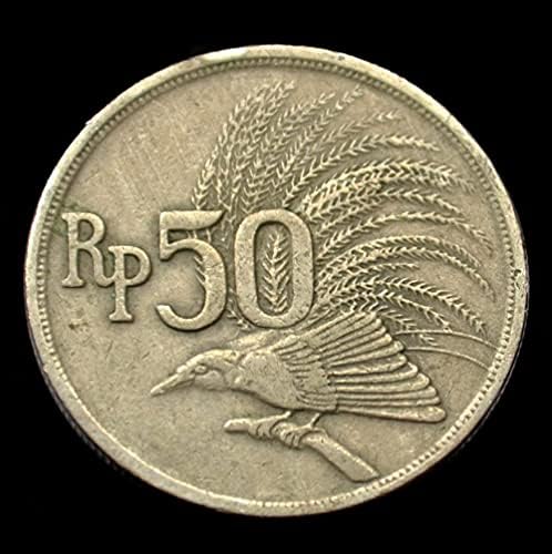 Indonéz Érme 50 Rúpiás 1971 KM35 Boldogság Madár Ázsiai Külföldi Érme 24mm