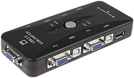 axGear HDMI KVM Switch 4 Port Auto Gyorsbillentyű USB 2.0, 4 Set Kábel Távirányító