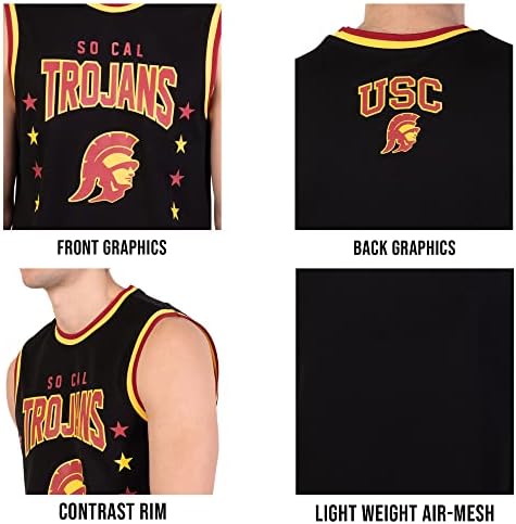 Ultra Játék NCAA Jersey Tartály Tetején Háló Izom Ujjatlan T-Shirt