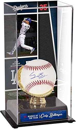 Cody Bellinger Los Angeles Dodgers Dedikált Baseball 2017-ig az Év Újonca Szublimált Kijelző Esetben a Kép - Dedikált Baseball