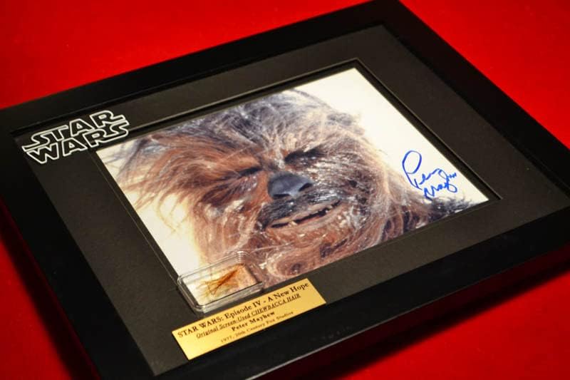Kellék Chewbacca Haj KÉPERNYŐN HASZNÁLT, aláírt Peter Mayhew Dedikált Fotó + egy BÓNUSZ!!! Egy darab ahalálcsillag Kellék!