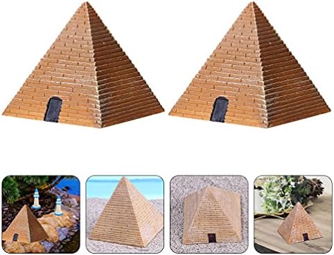 Happyyami 2db Mini Piramis Modell Egyiptomi Piramis, Figura, Szobor, Szobor Feng Shui Piramis Akvárium Terrárium Zen Homok