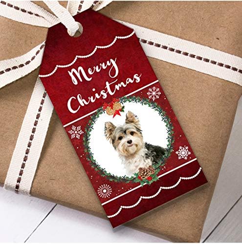 Biewer Terrier Kutya Karácsonyi Ajándék Kategória (Jelen Szívességet Címkék)