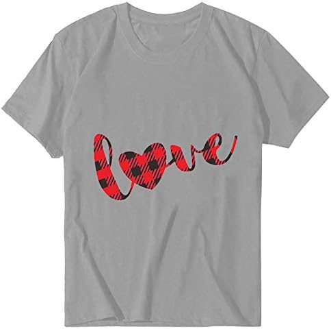 Valentin Nap Pólók Női Nyári Sleeve Szerelem Grafika Nyomtatás Póló Plus Size Rövid Ujjú Felsők Tshirts Blúz