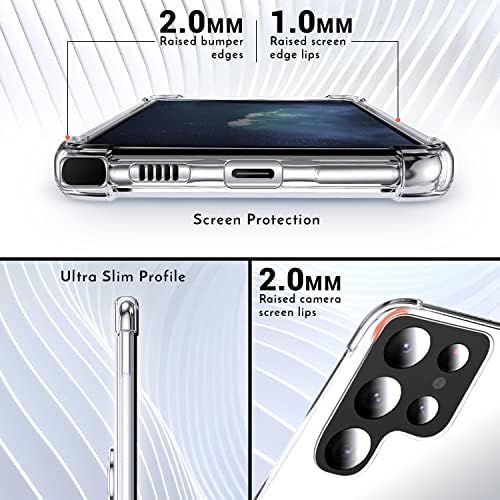 Ezüsthátú Samsung Galaxy S22 Ultra Esetben (2022), S22 Ultra Tiszta Ügy, hogy a Kitámasztó, Ultra HD Slim [Korszerűsített