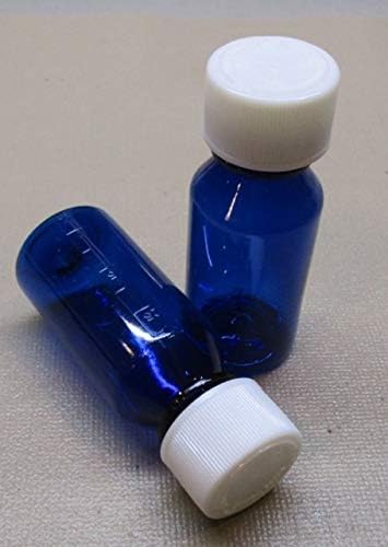 Sok 100 Végzett Ovális 1 Uncia Merev Műanyag Kobalt Kék Utazási RX Gyógyszer Üveg w/Caps-Tökéletes Utazáshoz-Nagyon Erős
