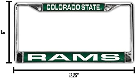 Rico Iparágak NCAA Colorado Állam Ram Lézerrel Vágott Intarziás Standard Króm Rendszámtábla Keret , 6 x 12.25