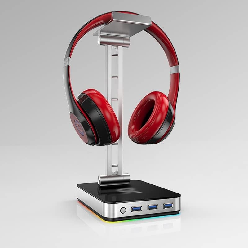 JRDHGRK RGB Fejhallgató Állvány, 3 USB 3.0 c típus Adatok Vonal Fejhallgató tartó Játékosok Játék PC Tartozékok Asztal (Szín