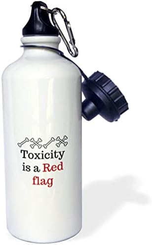 3dRose Inspiráló Idézetek a Nők Toxicitás vörös Zászló - Víz Palackok (wb-363332-1)