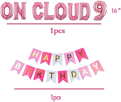 A Cloud 9 Szülinapi Parti Dekoráció,A Cloud 9-Lufi,A Cloud 9-Torta Topper,A Cloud 9 Szülinapi Dekorációval.