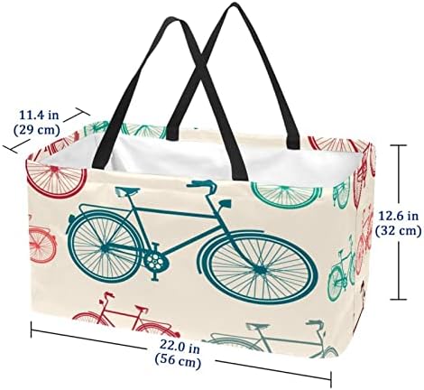 Újrafelhasználható Bevásárló Kosár Színes Kerékpár Hordozható Összecsukható Piknik Táskák Szennyes Kosár Bevásárló Táska