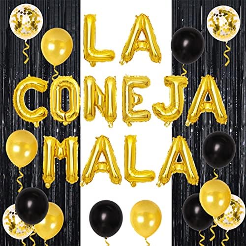 Nyuszi Buli Dekoráció La Coneja Mala Party Kellékek Rose Gold, a Lányok Yo Perreo Sola Banner Talmi Függöny Fólia Léggömb