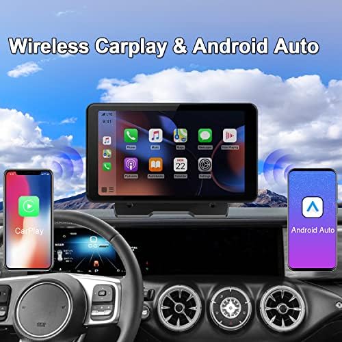 Alondy Hordozható Autó Sztereó nem Kompatibilis Vezeték nélküli Apple Carplay/Android Auto én 7 IPS Érintőképernyő én Mirror