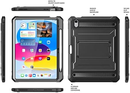 Tablet PC tok Kompatibilis iPad Air4/5 10.9 cm/Levegő 5(2022)/Levegő 4(2020) -nagy teherbírású Masszív Ütésálló Védő burkolata-360°