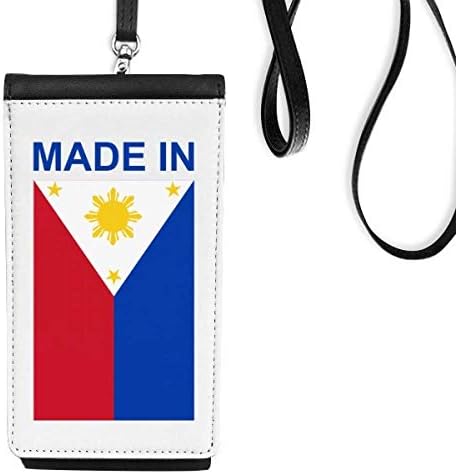 Készült a Fülöp-szigetek Ország Szerelem Phone Wallet Pénztárca Lóg Mobil Tok Fekete Zseb
