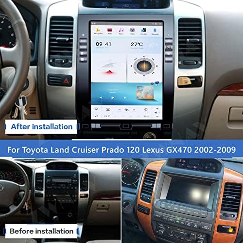ZWNAV Qualcomm autórádió Android Auto Toyota Land Cruiser Prado 120 Lexus GX470 2002-2009 Sztereó Csere Tesla Stílus Érintőképernyős