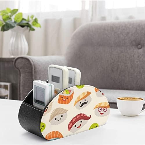 Aranyos Sushi Hangulatjel Tv Távirányító Birtokosai Smink Szervező Doboz PU Bőr Otthoni Tárolás Caddy Bolt 5 Rekesz