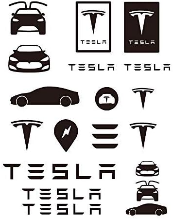 a Tesla Matricák Grafika Matricák Logó TM3 TMX TMS Matrica (ezüst)