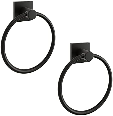 BGL Törölközőt Gyűrű Matt Fekete Modern kéztörlő Gyűrű 2 Csomag Fürdőszobai Falra Szerelhető Fürdőszoba, Törölköző Jogosultja