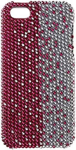 Aimo IPH5PCLDI665 Káprázatos Gyémánt Bling tok iPhone 5 - Kiskereskedelmi Csomagolás - Virágok Piros-Rózsaszín