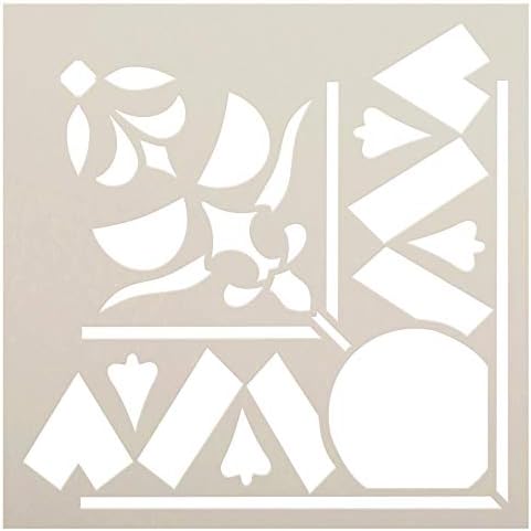 Geometriai Kereszt Csempe Stencil által StudioR12 | Újrafelhasználható Negyed Minta Fürdőszoba Emelet | DIY Konyha Fali Csempével