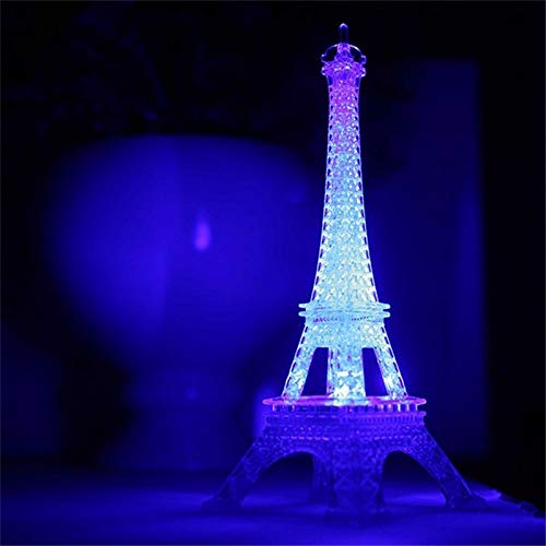Eiffel-Torony Éjjeli Asztal Hálószoba Dekoráció LED Lámpa Színes Párizsi Divat-Stílus Akril 10 Centis Torta Topper Dekoráció
