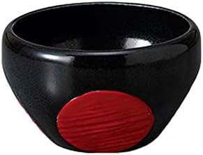 Yamashita Kézműves 704510231 Mini Tál, Fekete Yuzu Piros Kör Címer Közepes Edény, 5.0 x 3.0 cm (12.8 x 7,5 cm)