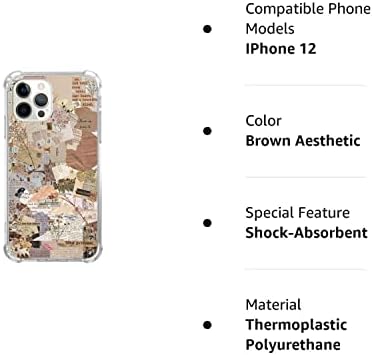 Ospavbinez Barna Esztétikai Újság Kollázs Esetben Kompatibilis az iPhone 12 Pro, Hippi Trippy Idézetek Életmód Art Cool TPU