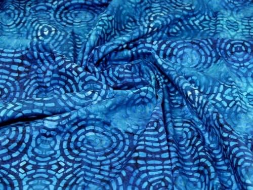 Minerva Batik Nyomtatás Pamut Szövet, Kék - per Méter