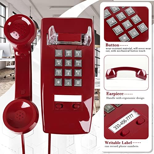 Retro Fali Telefon, Sentno Vintage Falra Szerelt Telefonok Vezetékes Hangos Mechanikus Cseng, Fali Telefon Csengőhang, valamint