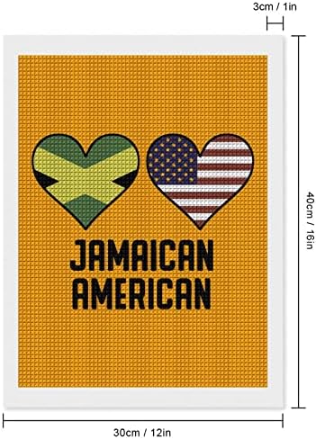 Jamaikai Amerikai Szív Zászlók Dekoratív Gyémánt Festmény Készletek Vicces 5D DIY Teljes Fúró Gyémánt Pontok Festmények lakberendezés