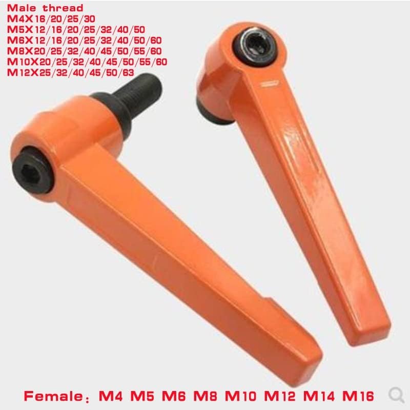 1db M4 M5 M6 M8 M10 M12 M16 rögzítőkart Narancs színű, Állítható Szorító Fogantyú Csavar Csavar Zár Férfi Szál Gomb - (Méret: