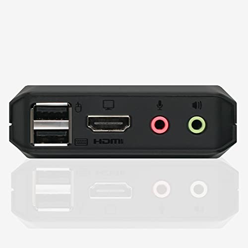 IOGEAR KVM 2-Port USB-HDMI Cérnázott Kit - 4K@60Hz - USB-Hub USB-s eszközök Megosztás - Xbox / PS4/5 - Windows, Mac, Linux