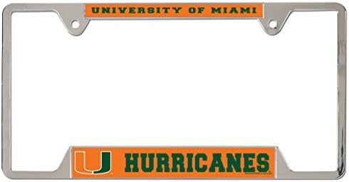 WinCraft University of Miami Hurricanes Fém Rendszámtábla Keret