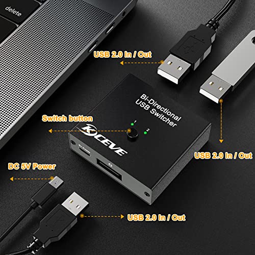 USB 2.0 Választó Kapcsoló, 2 1 / 1 2 Kétirányú USB Váltó 2 Számítógépek Megosztás 1 USB Eszközök, Egér, Billentyűzet, Scanner,