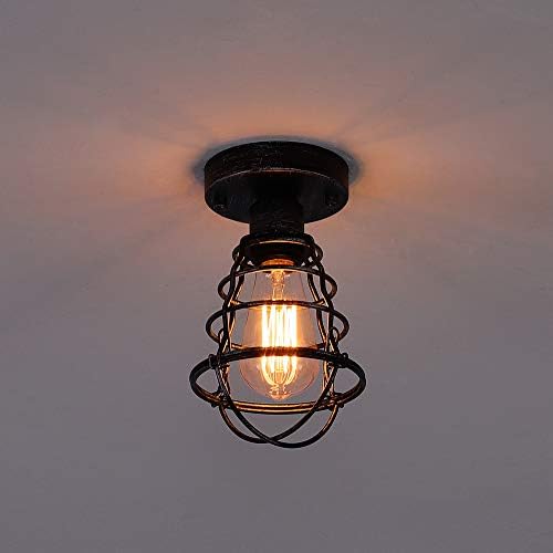 Ymlii Vintage Retro Rusztikus Félig süllyeszthető Mennyezeti Lámpát, Ipari Parasztház Világítás,Fém Ketrec világítótestet