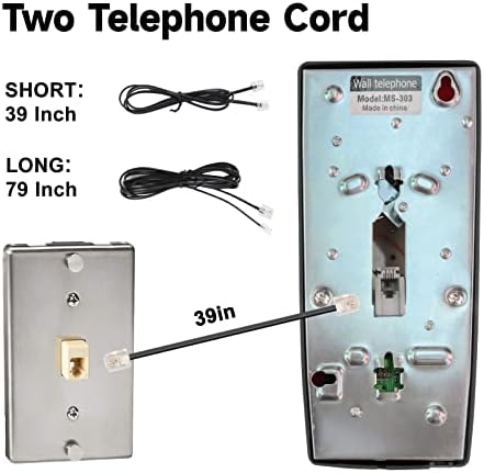 Retro Fali Telefon, Vezetékes Hangos Mechanikus Cseng Sangyn Vintage Fali Telefon Hangerő Állítható Régimódi Vezetékes Vezetékes
